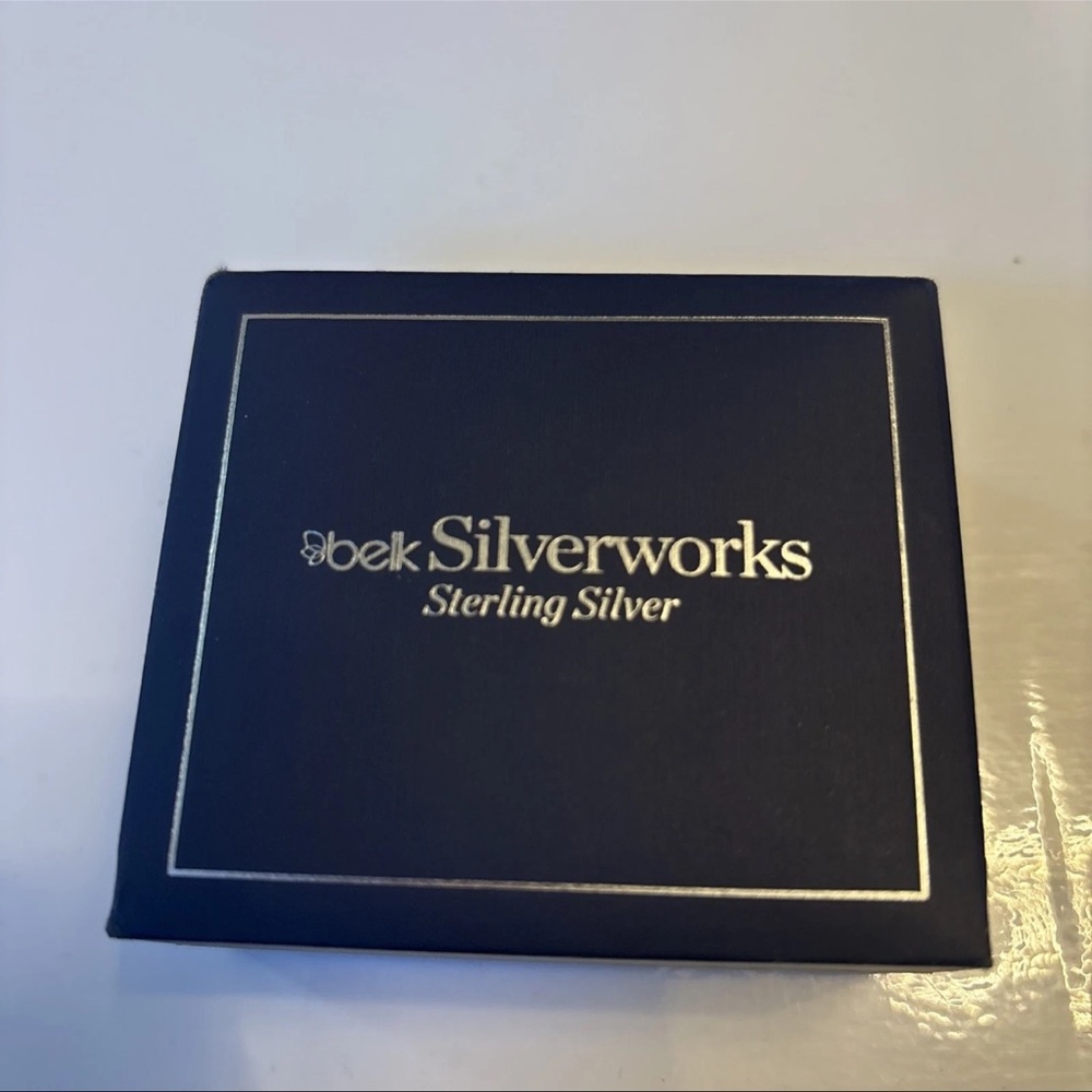 NWT Silverworks Silver Plated 1" Filigree Click Top Hoop Earrings In Gift Box - Picture 3 of 11